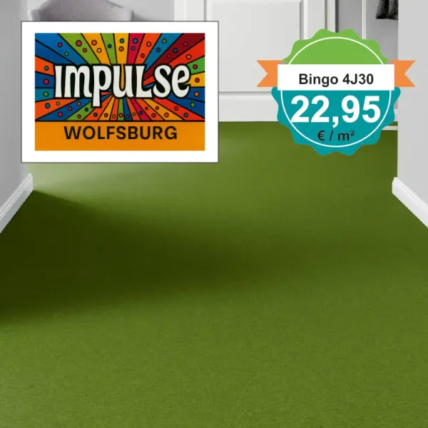 Vorwerk Bingo Teppichboden 4J30 im Wohnraum – Raumbild mit Möbeln und Dekoration